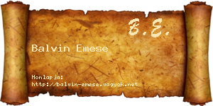 Balvin Emese névjegykártya