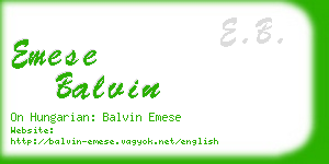 emese balvin business card